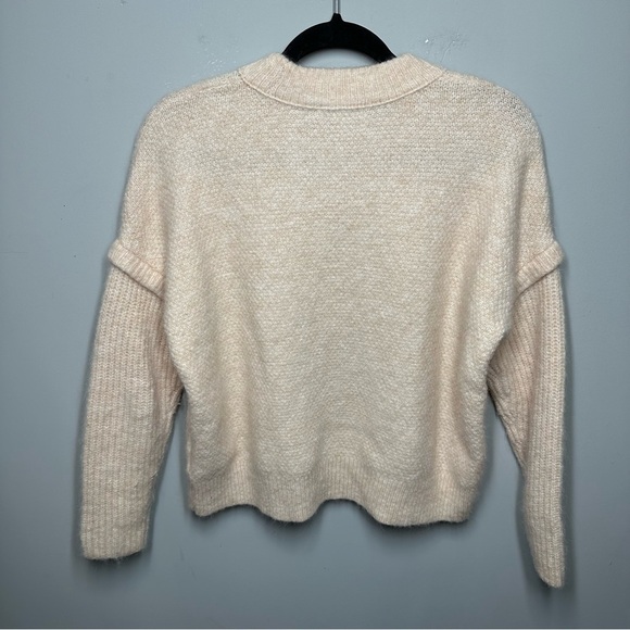 Madewell Kiawah Cable Crewneck Pullover Wool Blend Sweater Cream - Picture 4 of 5